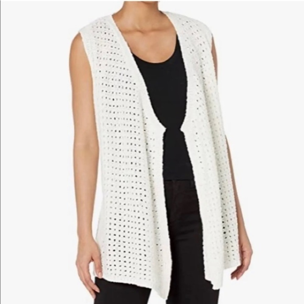 NWT Jack by BB DAKOTA BOHO Cotton Knit Ivory Sweater Vest Size S